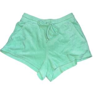 Fabletics Mint Green Terry Cloth Shorts XS | Soft Lounge Tie Waist